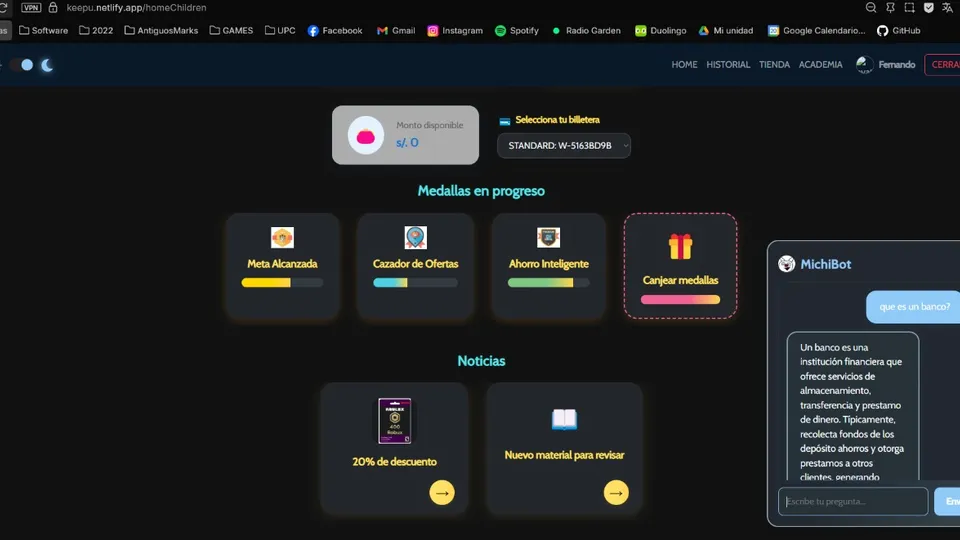 Keep-U — dashboard + MichiBot
